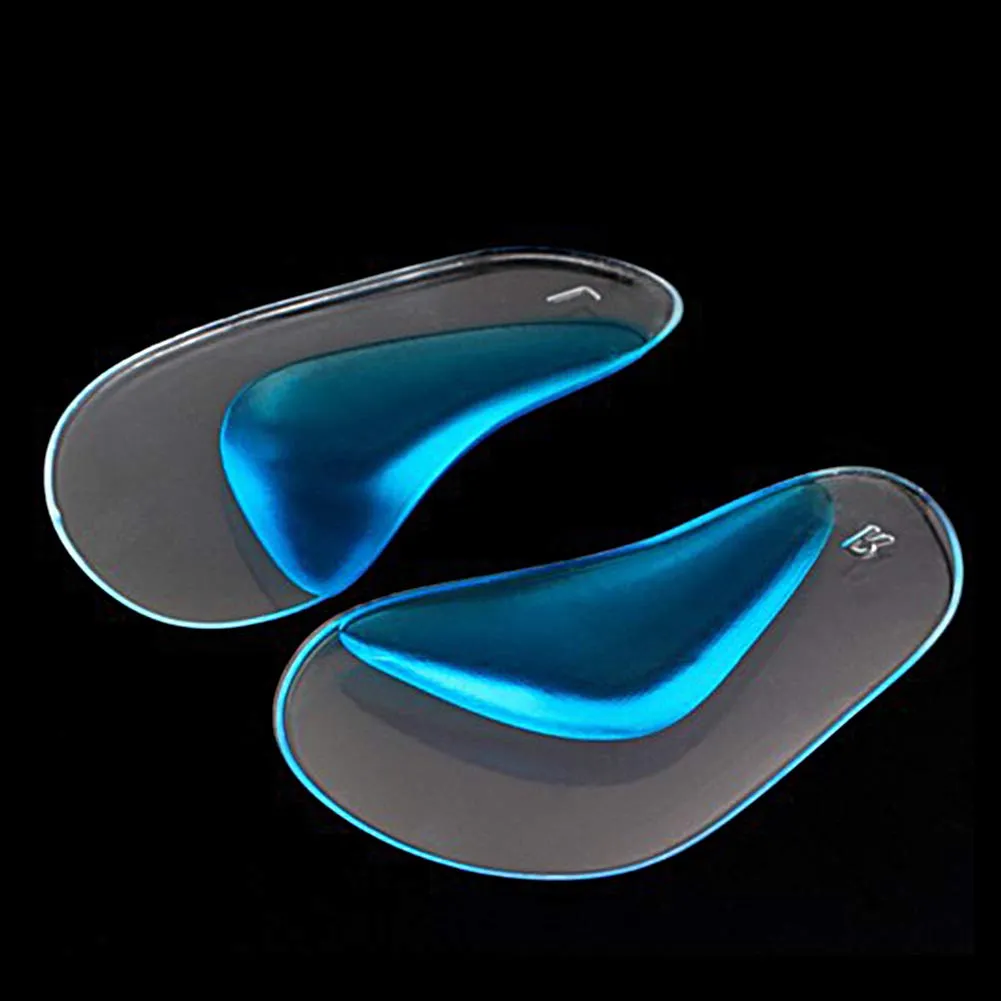 2 Pairs Gel Arch Support Insoles, Silicone Orthopedic Flat Feet Orthotic Arch Support Insoles Plantar Fasciitis Shoe Arch Support Gel High Heel Inserts Cushion Pads for Women Men (Blue) 2 Pairs