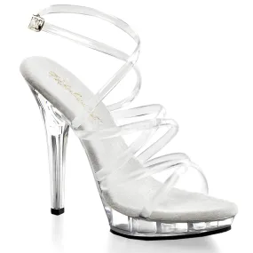 5" Heel Clear Criss-Cross Ankle Strap Sandal