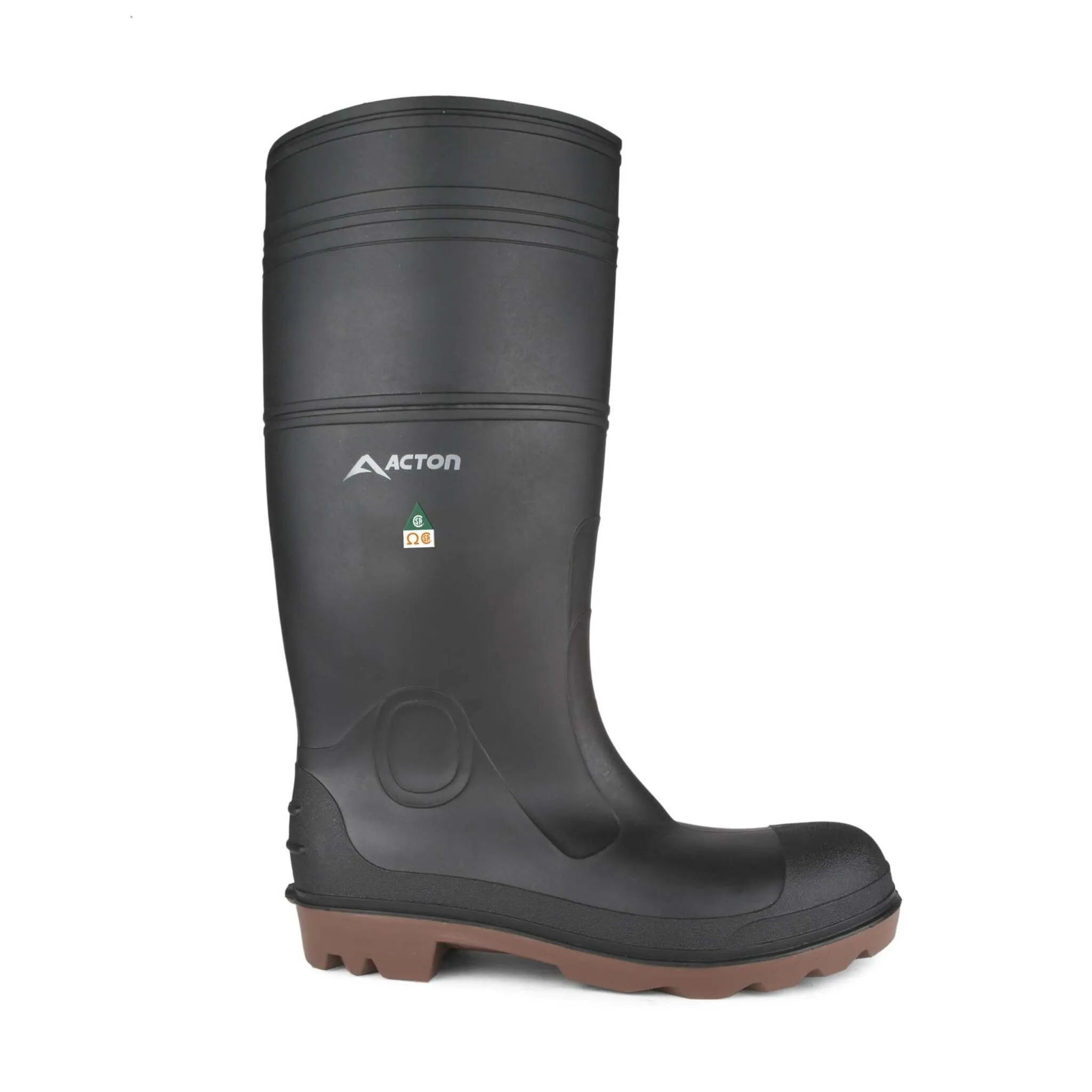 Acton Men's Rain Boots Function - CSA ESR Certified, Waterproof Steel Toe & Anti-Puncture Sole, PVC Construction, Oil Resistant, 90° Heel | Sizes 7-14