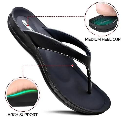 AEROTHOTIC Aura Slingback Sandals for Women Casual Summer (6, Black, Numeric_6)