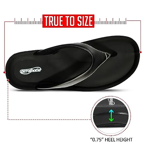 AEROTHOTIC Aura Slingback Sandals for Women Casual Summer (6, Black, Numeric_6)