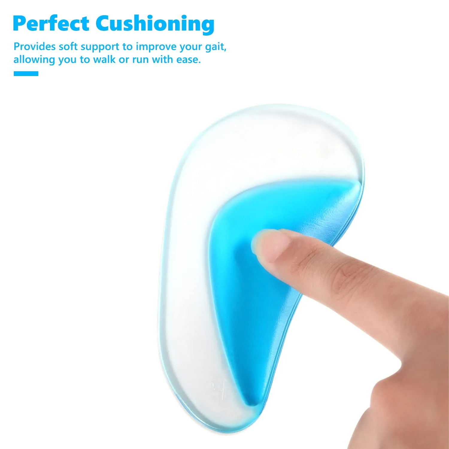 ALLY-MAGIC Gel Arch Support Insoles Silicone Orthopedic Foot Insoles Arch Support Gel High Heel Inserts Cushion Pads for Women Men Y2-NJJD (2 Pairs) 2 Pairs