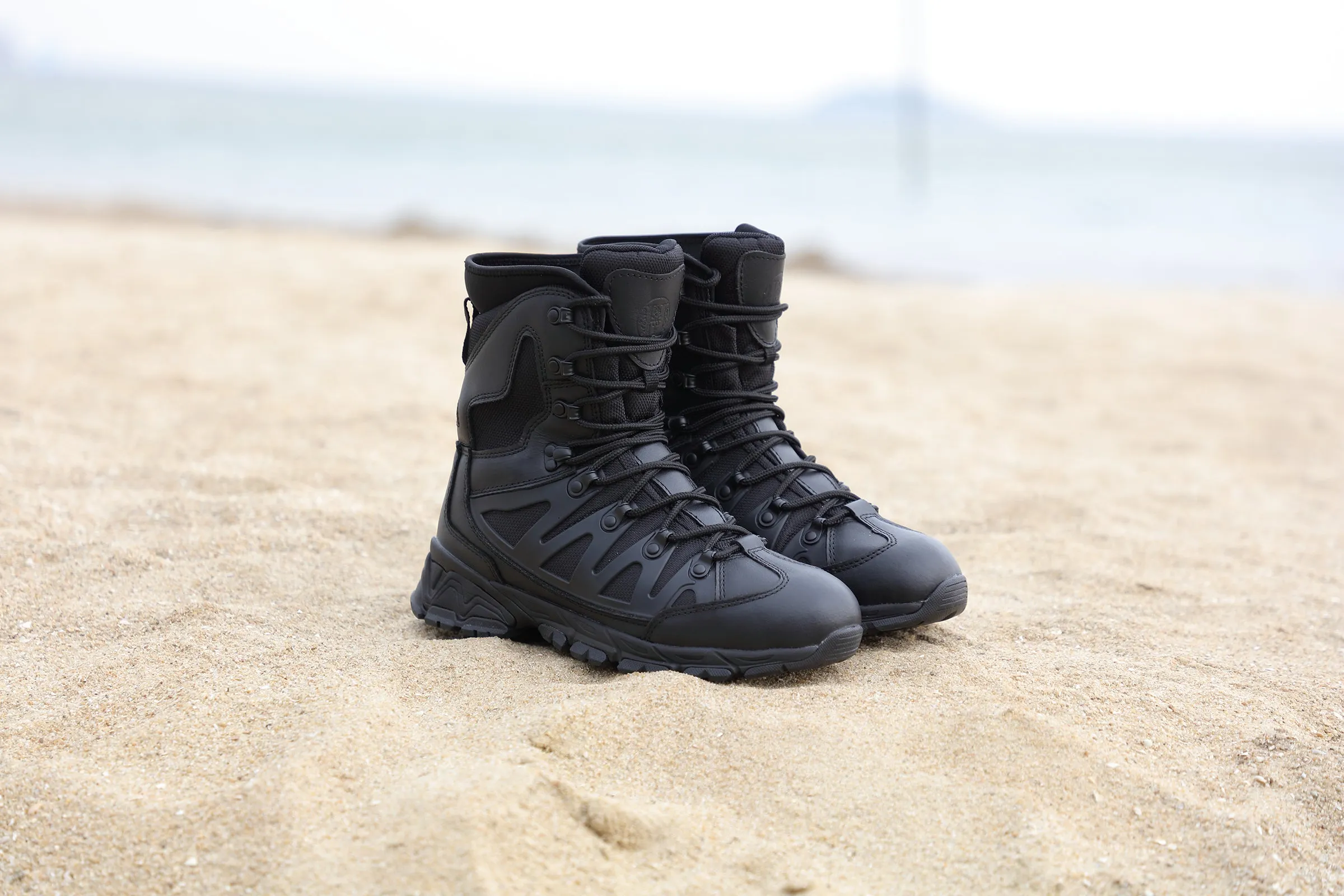 AM1002 8" Men's Military Tactical Work Boots, Hiking Motorcycle Combat Boots with YKK Side Zipper