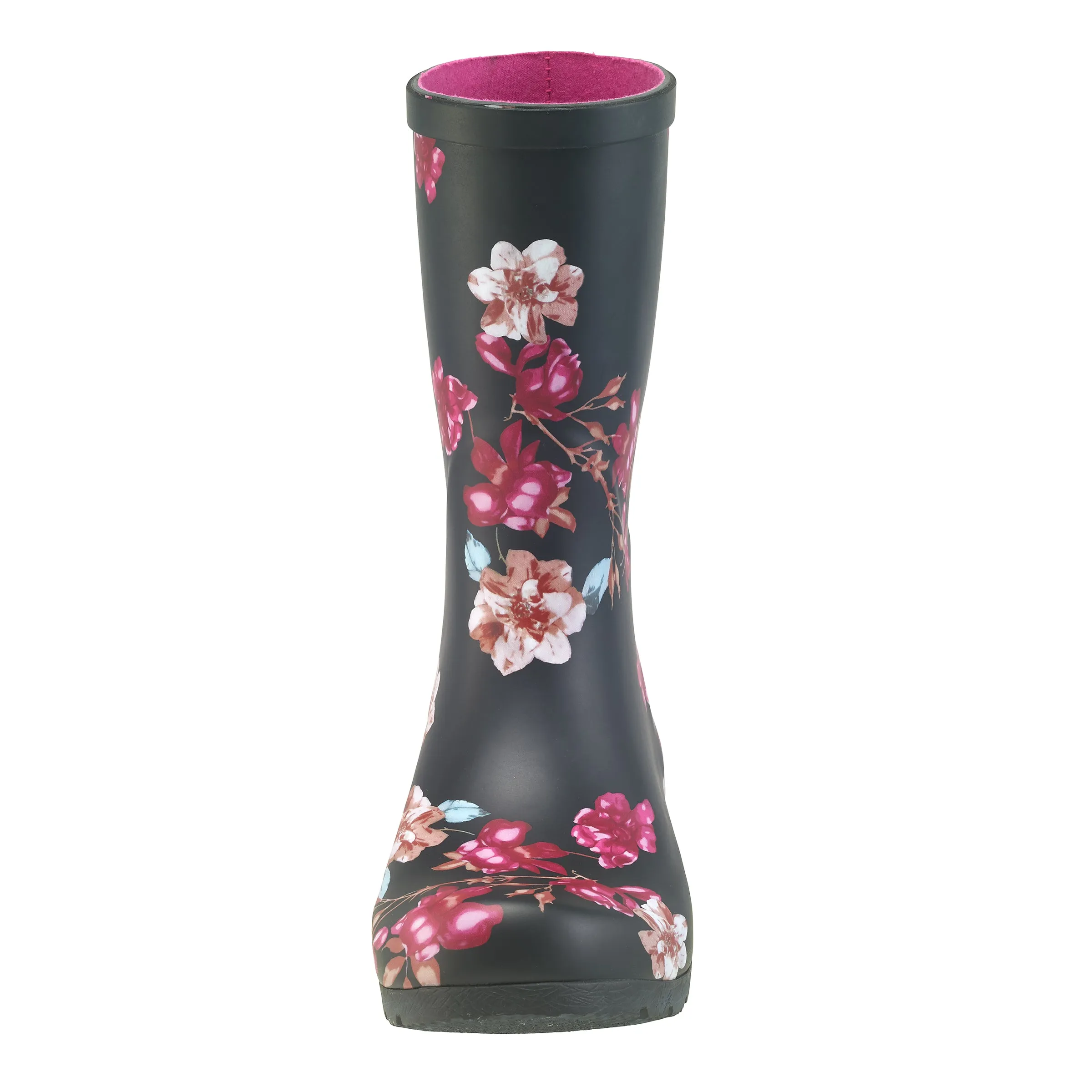 Black-Botanical Mid-Calf Rain Boot