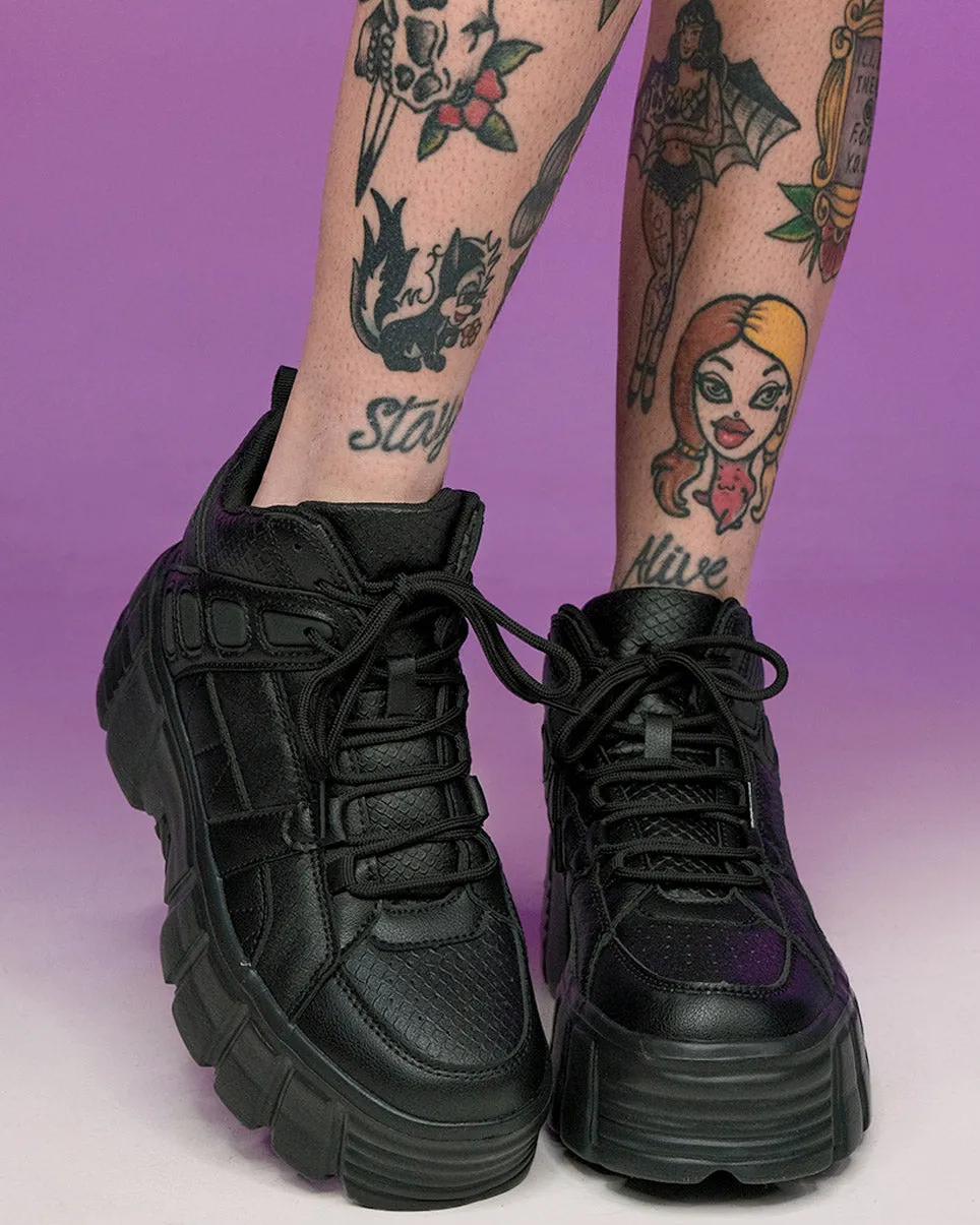 Black Elevated Platform Sneakers