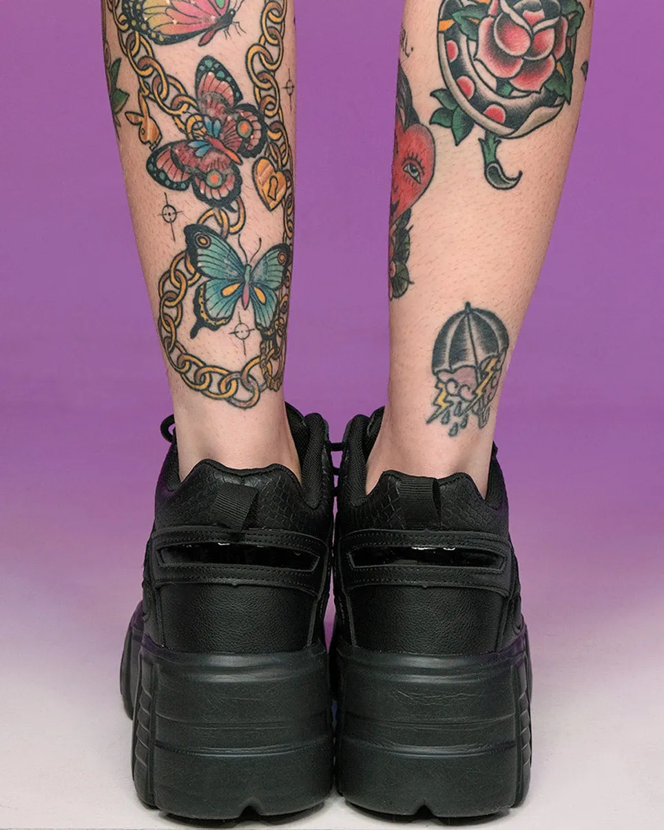 Black Elevated Platform Sneakers