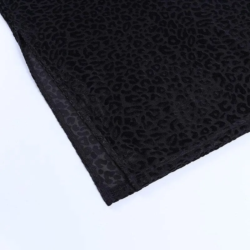 Black Leopard Midi Dress