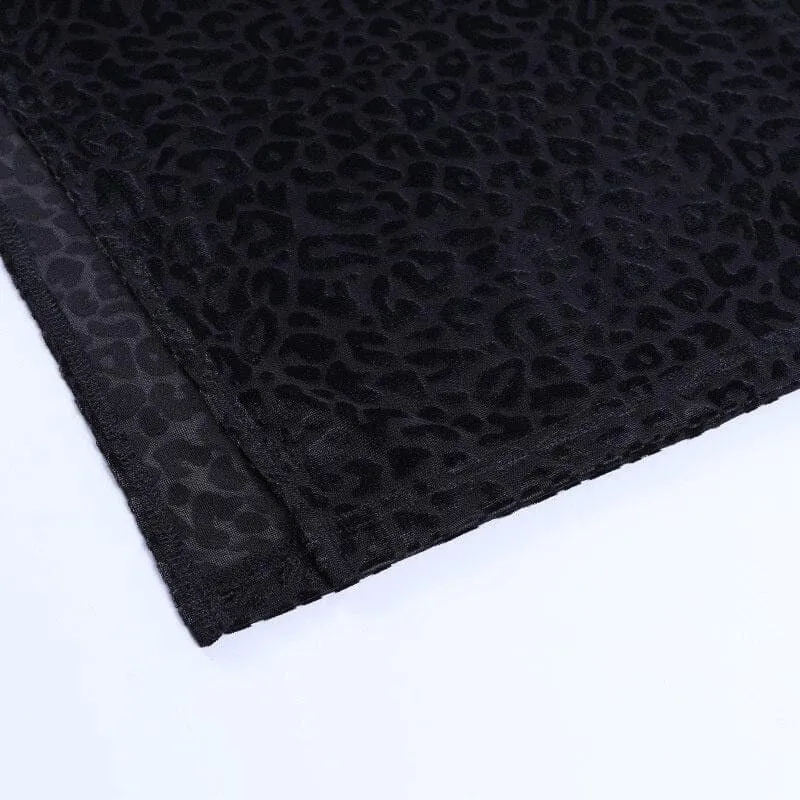 Black Leopard Midi Dress