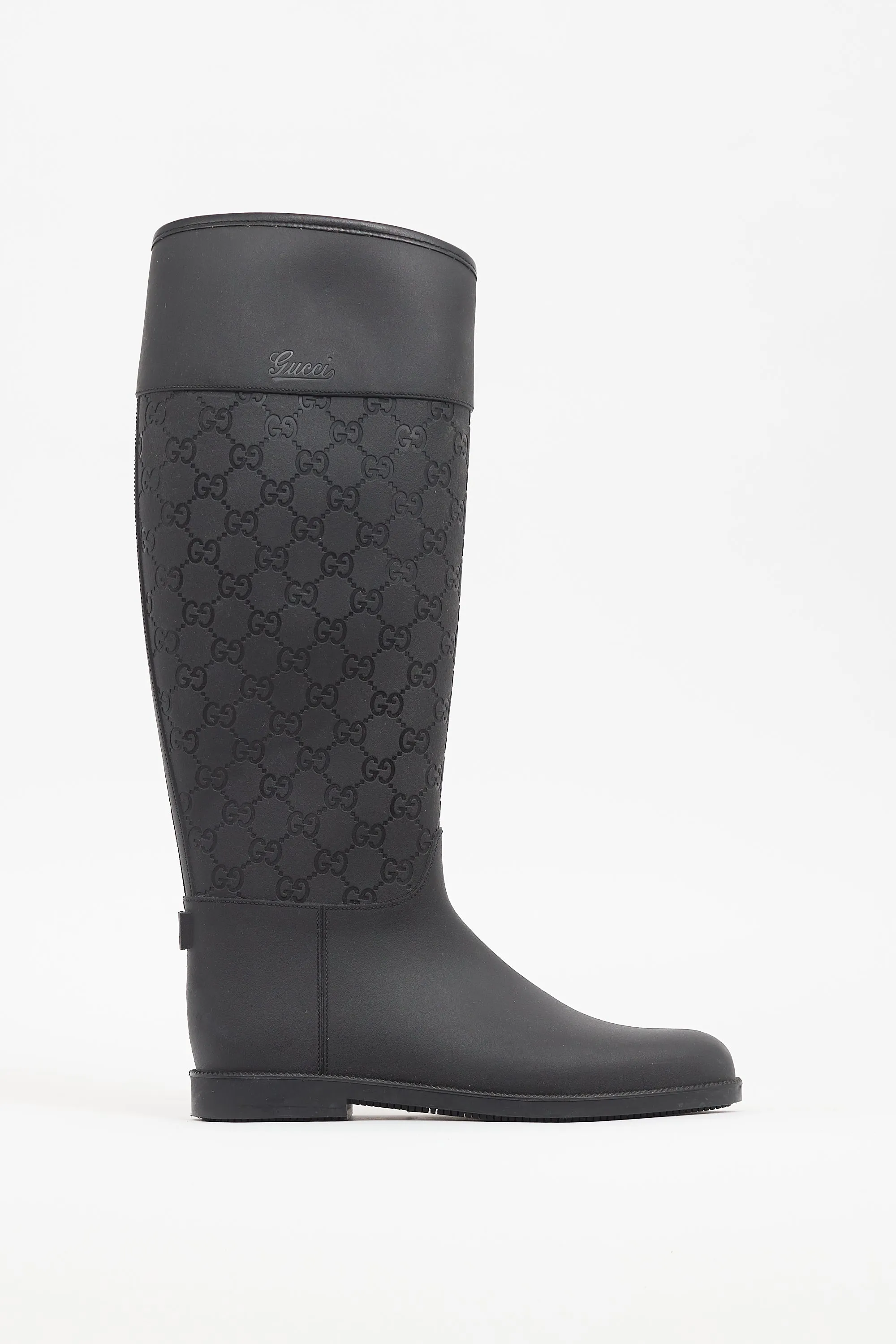 Black Rubber Guccisma Wellington Boot