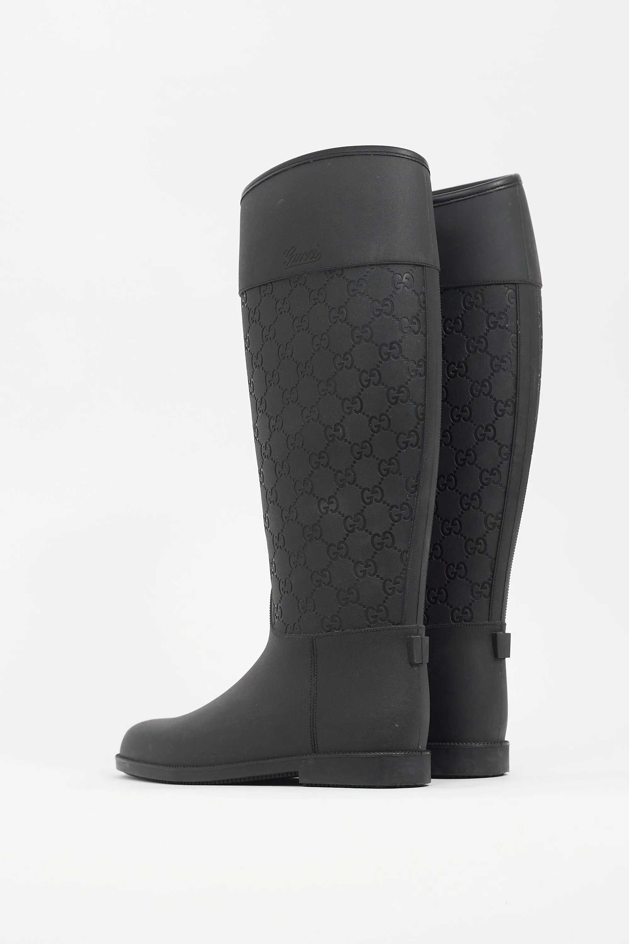 Black Rubber Guccisma Wellington Boot