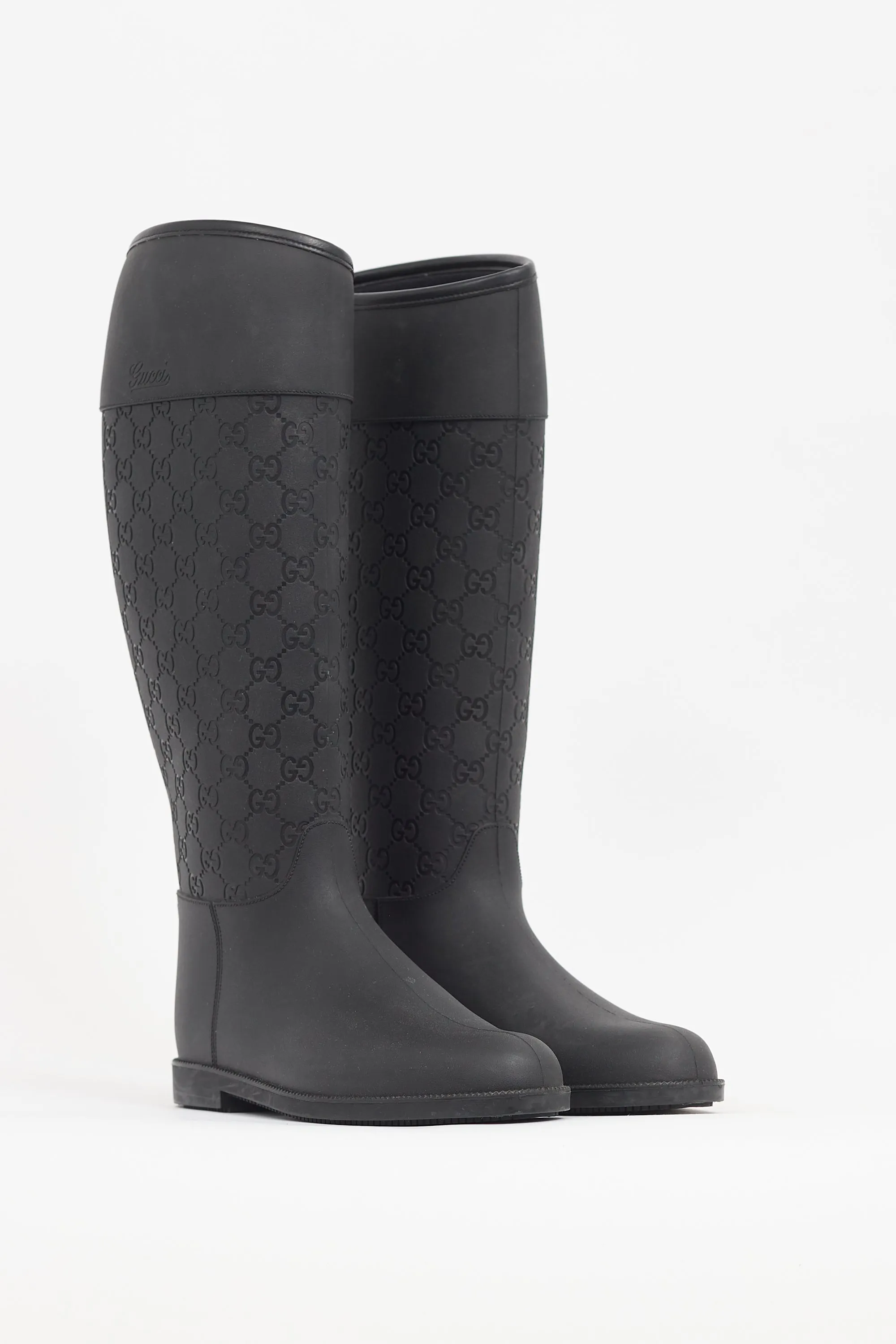 Black Rubber Guccisma Wellington Boot