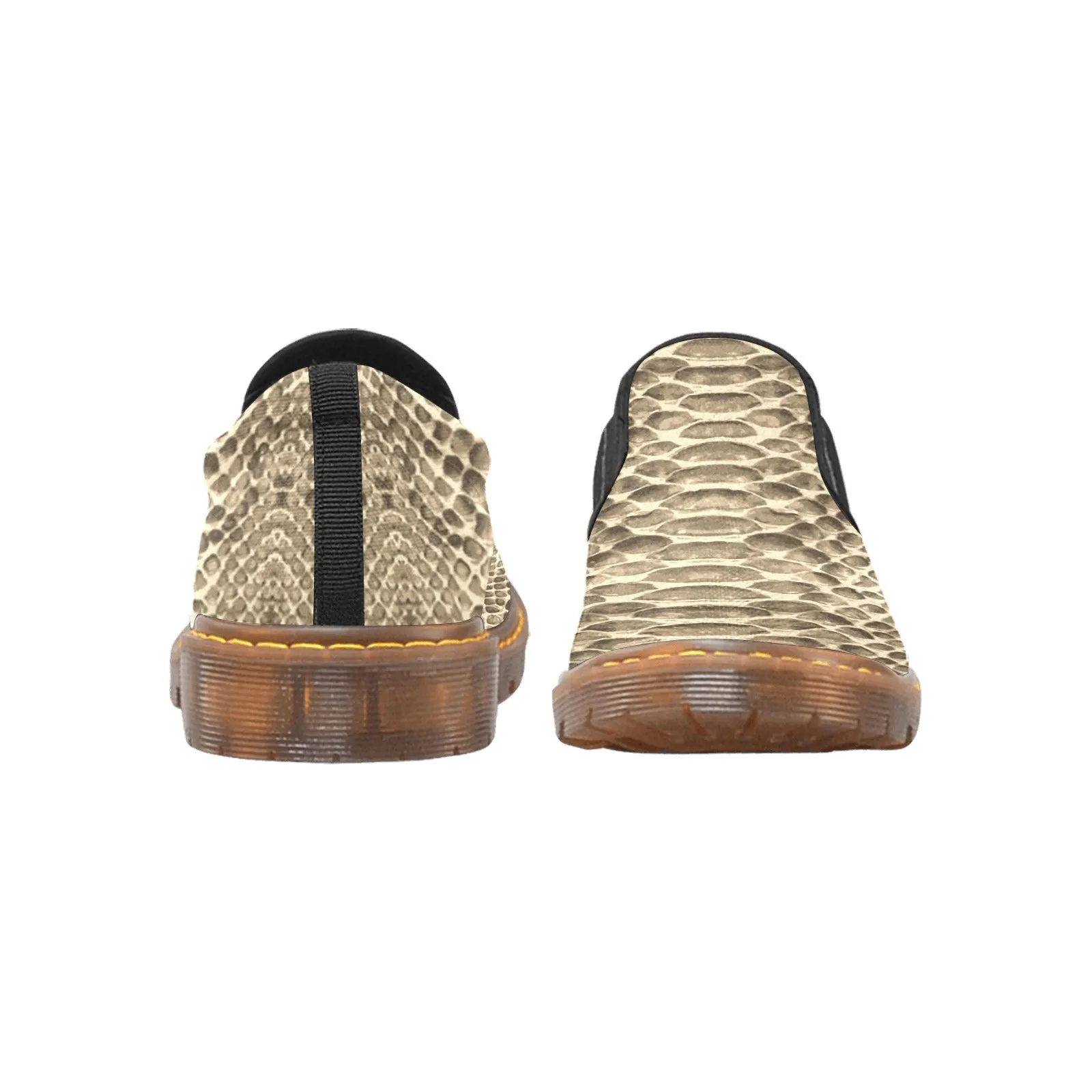 Brown Snakeskin Pattern Men's Slip-On Loafer (Model 12031)
