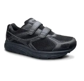 Cambrian Men's Ultra Mesh Velcro Walking Shoes- Black