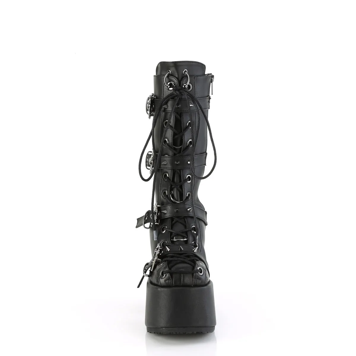 CAMEL-115 DemoniaCult Black Vegan Leather Sexy Women's Mid-Calf & Knee High Boots (Alternative Footwear)
