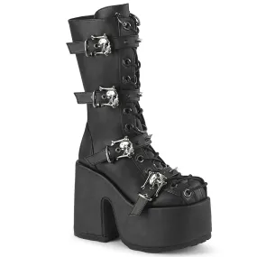 CAMEL-115 DemoniaCult Black Vegan Leather Sexy Women's Mid-Calf & Knee High Boots (Alternative Footwear)
