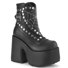 CAMEL-70 DemoniaCult Black Vegan Leather Sexy Women's Mid-Calf & Knee High Boots (Alternative Footwear)
