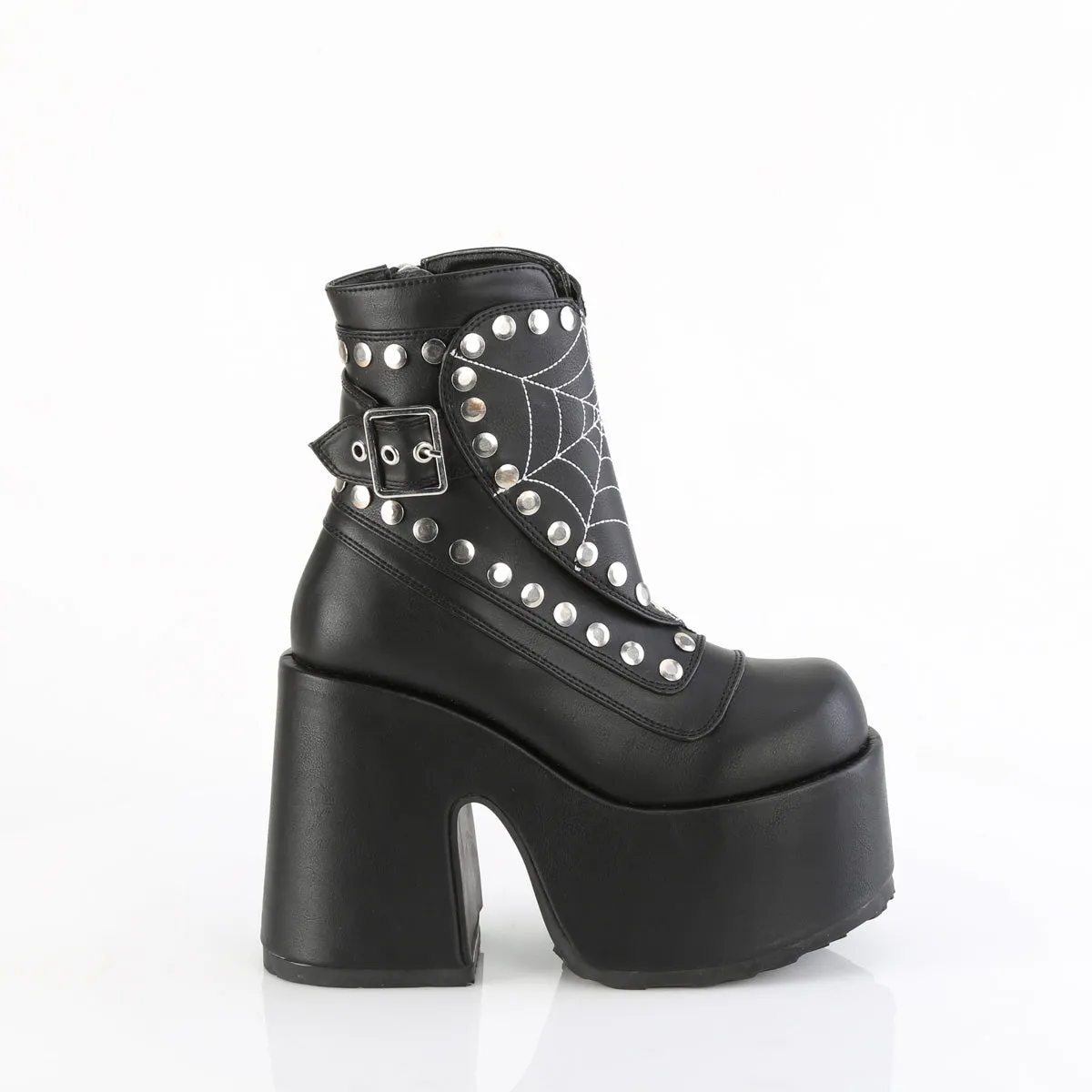CAMEL-70 DemoniaCult Black Vegan Leather Sexy Women's Mid-Calf & Knee High Boots (Alternative Footwear)