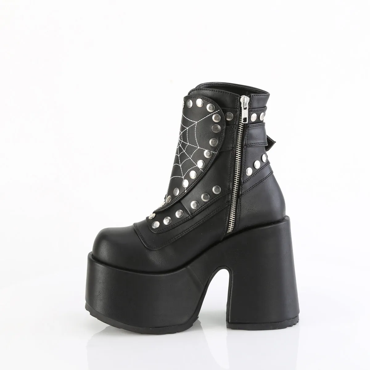 CAMEL-70 DemoniaCult Black Vegan Leather Sexy Women's Mid-Calf & Knee High Boots (Alternative Footwear)