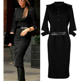 Celebrity Brand Half Sleeve Mid-calf Dress