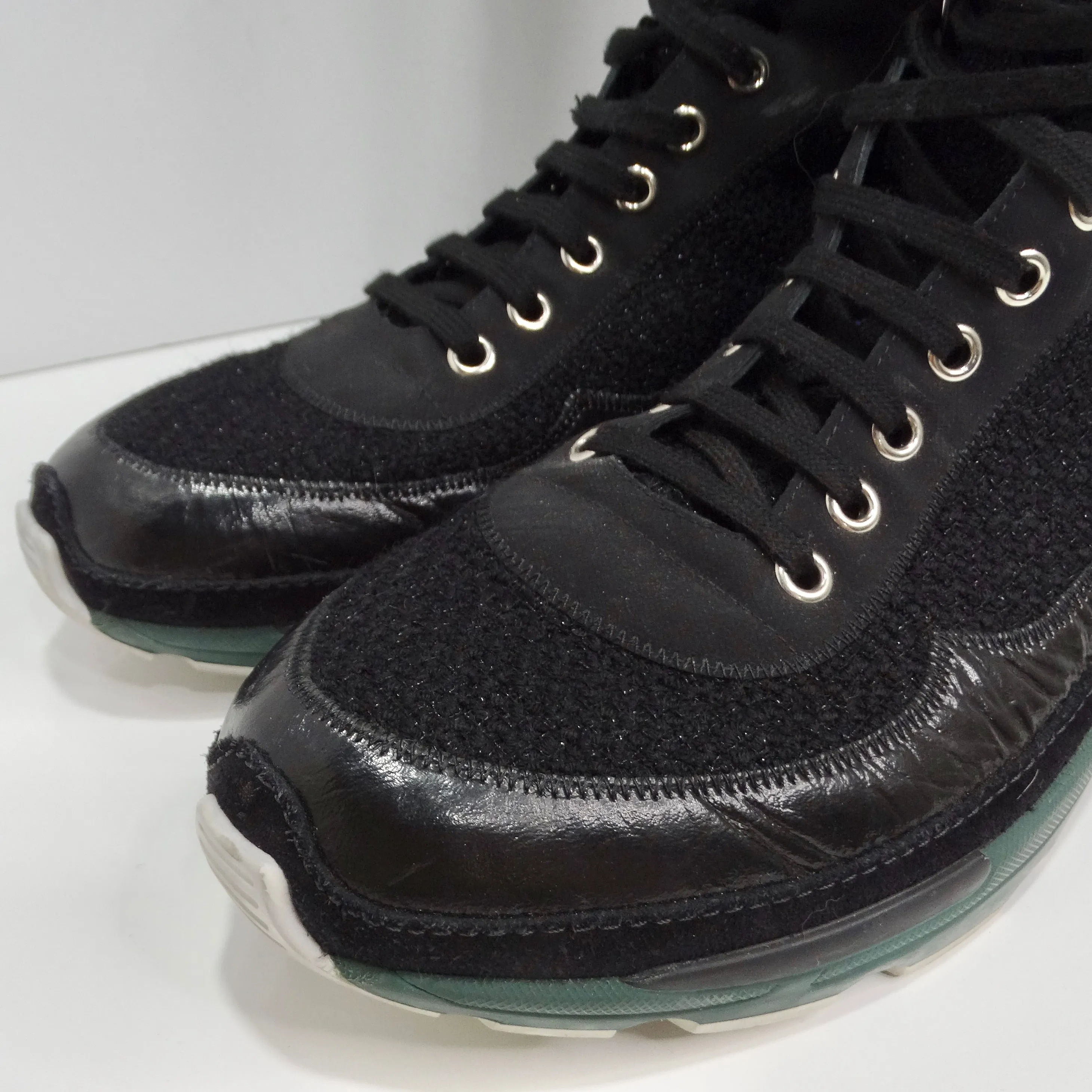Chanel Fall 2014 Patent Calfskin Tweed Sneaker Boot