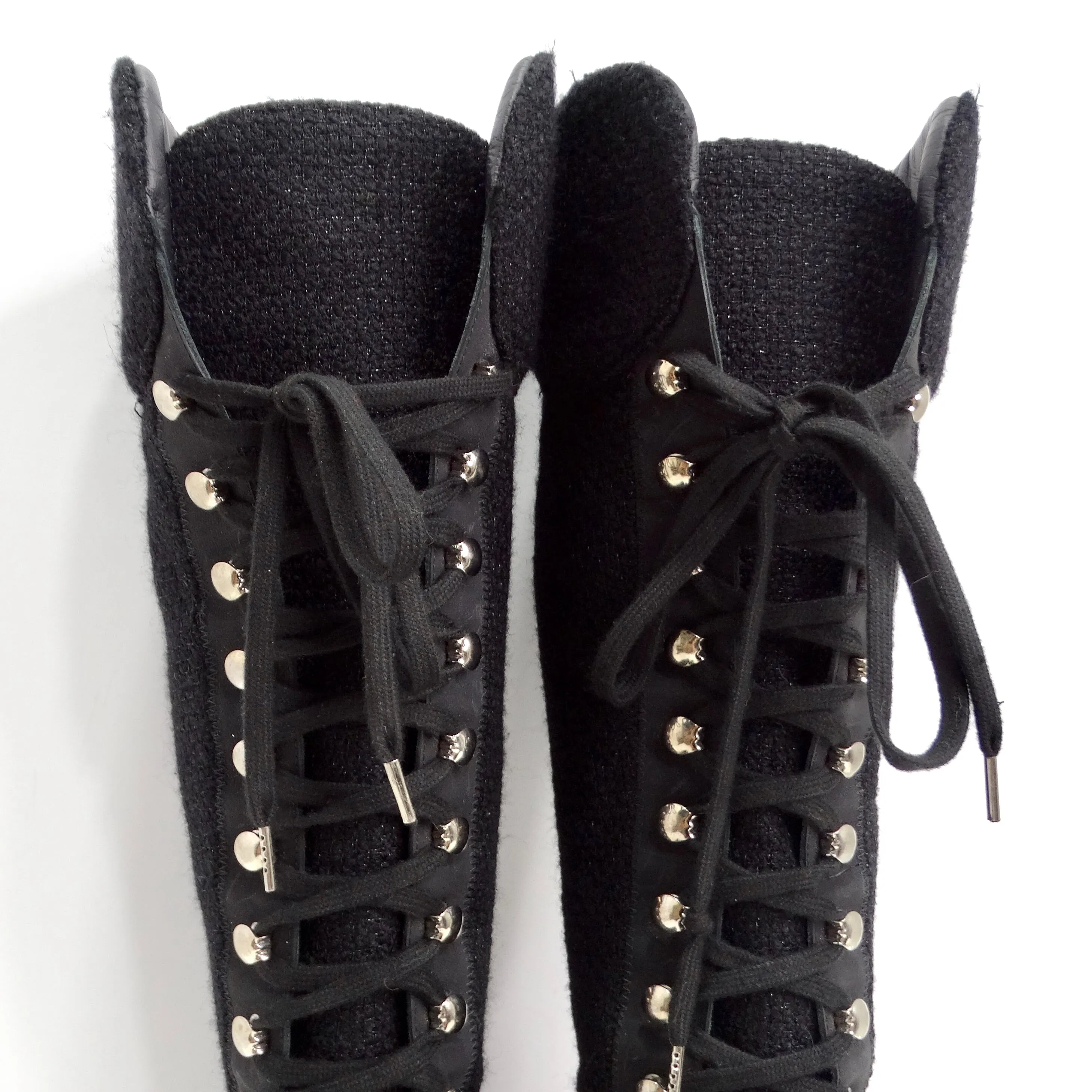 Chanel Fall 2014 Patent Calfskin Tweed Sneaker Boot