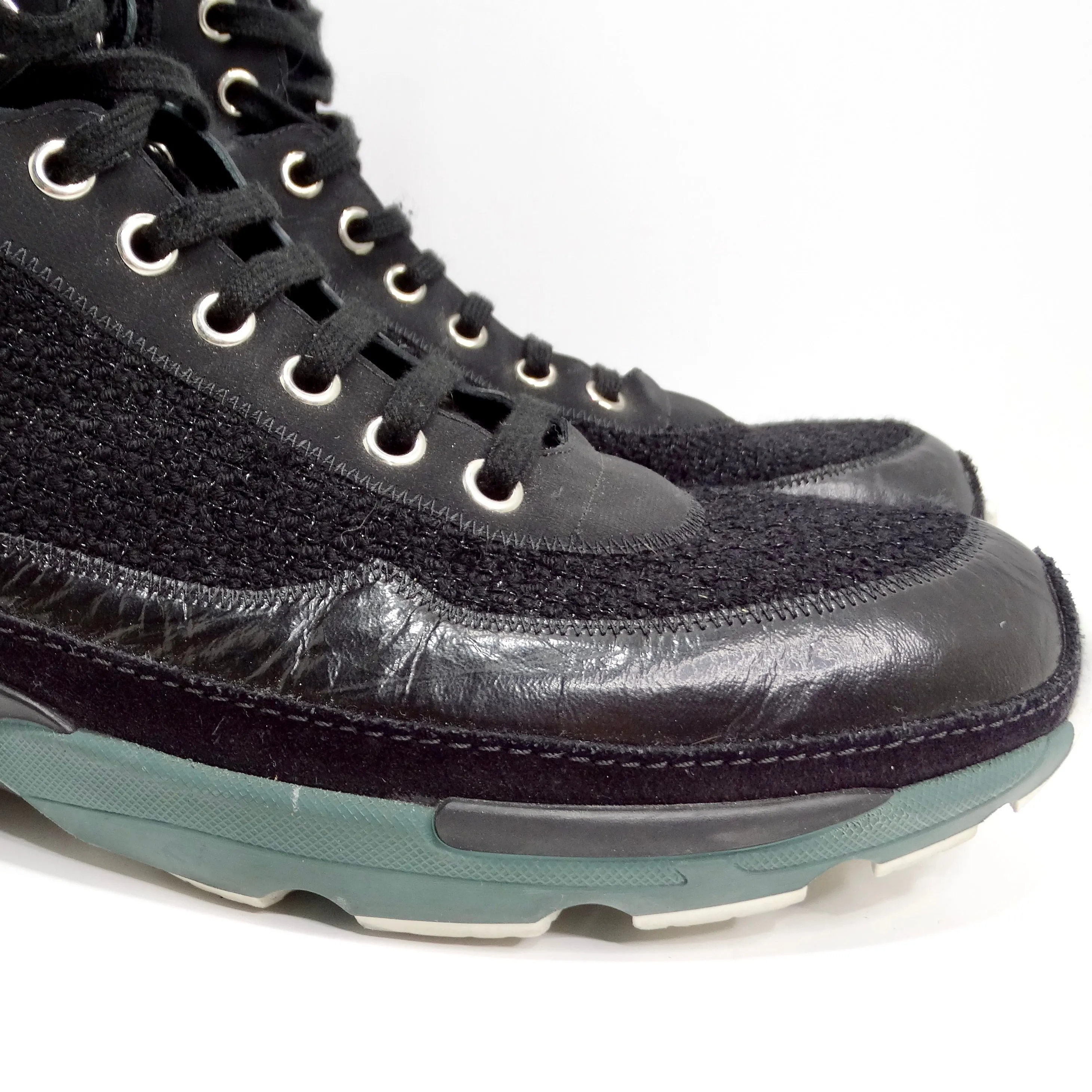 Chanel Fall 2014 Patent Calfskin Tweed Sneaker Boot