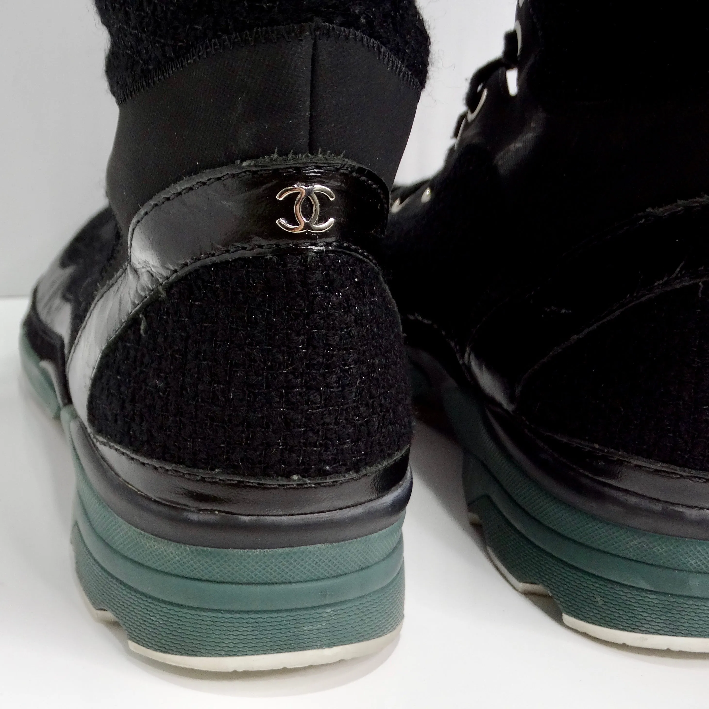 Chanel Fall 2014 Patent Calfskin Tweed Sneaker Boot