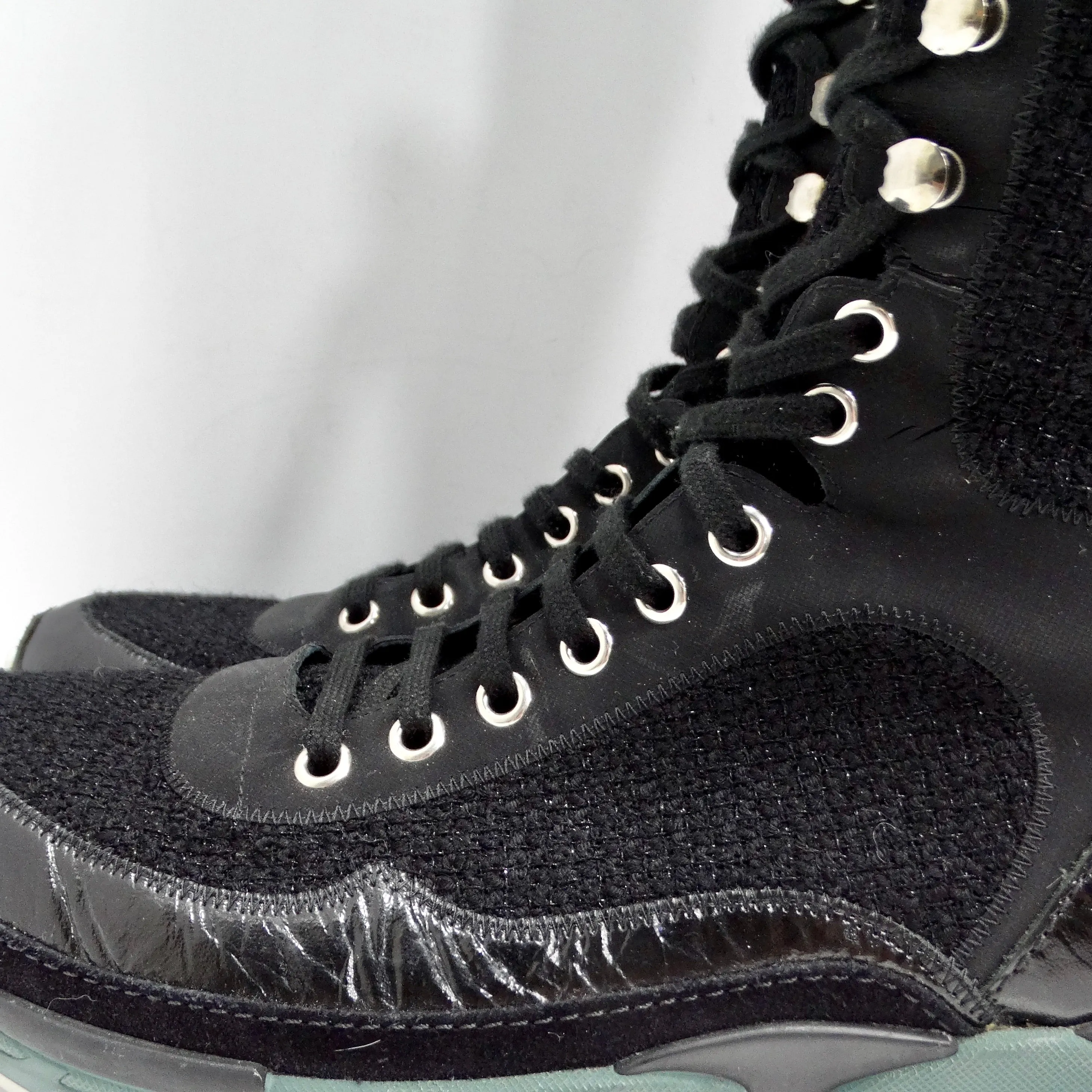 Chanel Fall 2014 Patent Calfskin Tweed Sneaker Boot