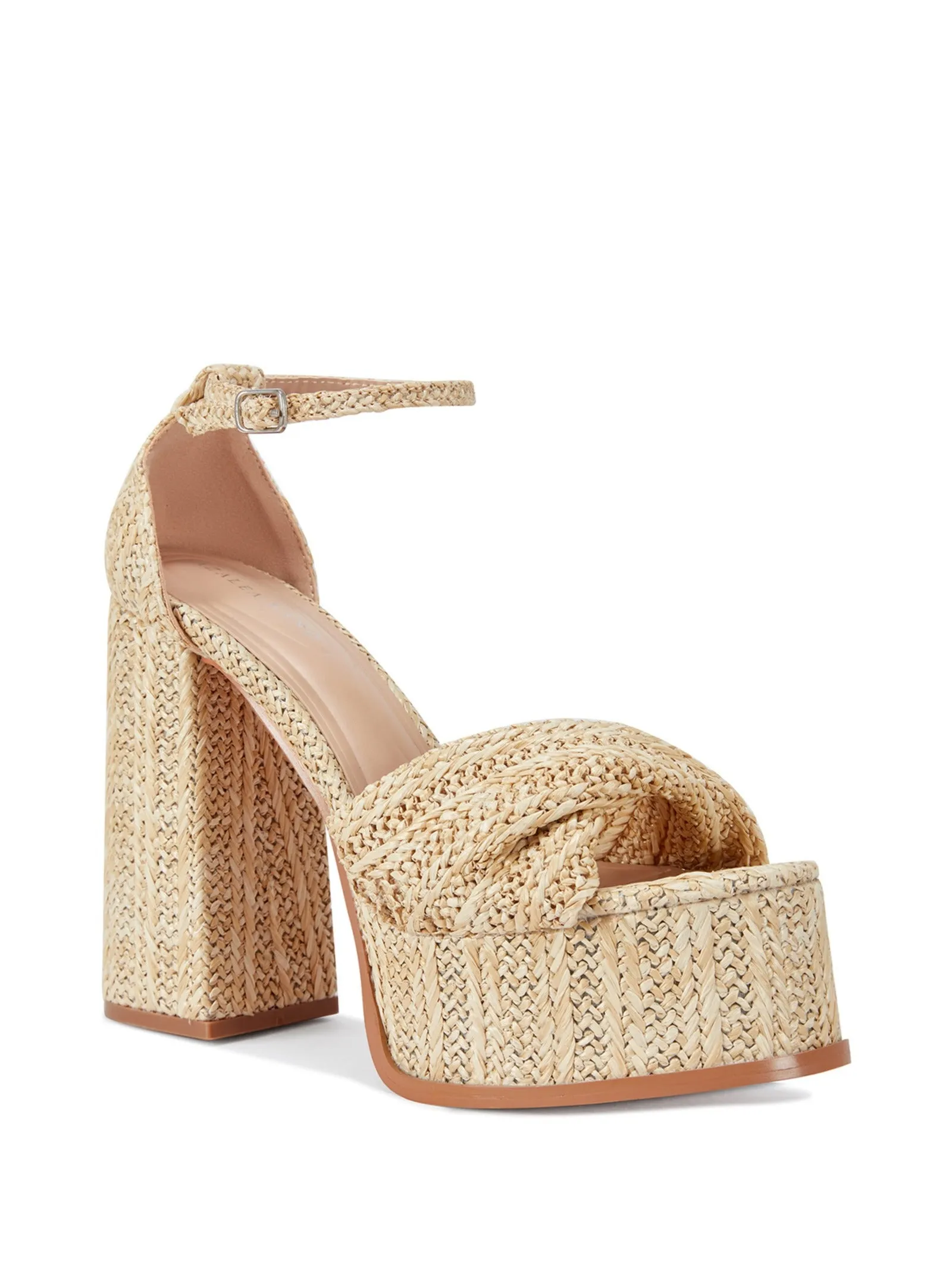 CLARY-BEIGE RAFFIA PLATFORM HEELED SANDAL