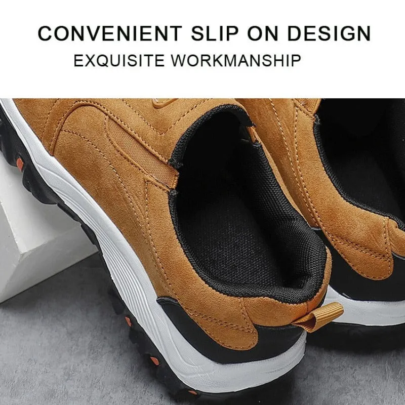 Cuzcare Men Warm Fur Boots Slip-on Premium Suede Orthopedic Shoes