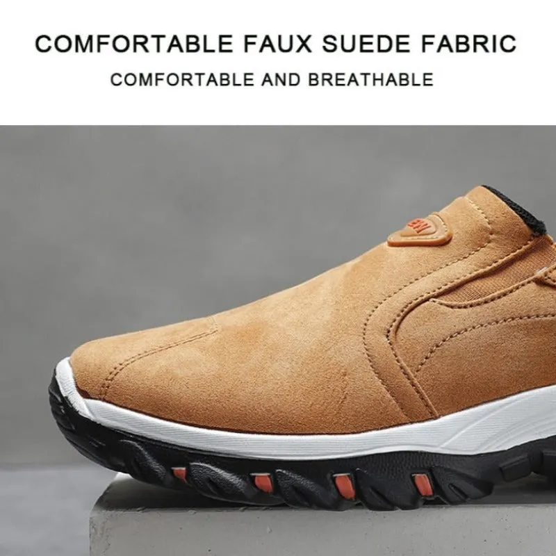 Cuzcare Men Warm Fur Boots Slip-on Premium Suede Orthopedic Shoes