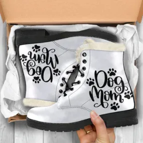 Dog Mom Print on Demand Artwork Women's Fur Trimmed Combat Style Boots