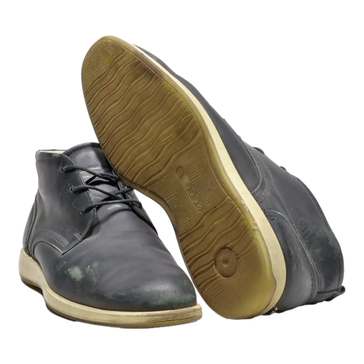ECCO Chukka Boots Black Canvas Mens UK 11