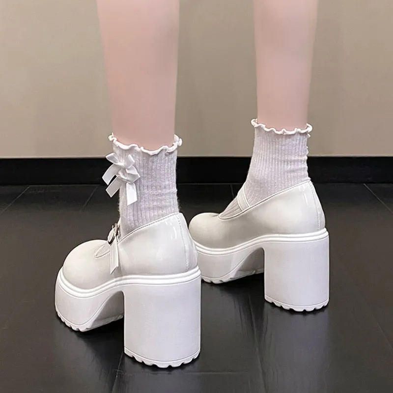 Fashion White Platform Pumps
