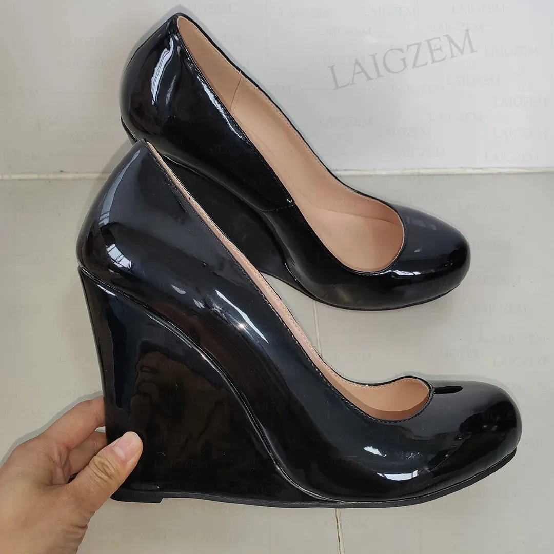 Funki Buys | Shoes | Women's Platform Wedge Patent Pumps