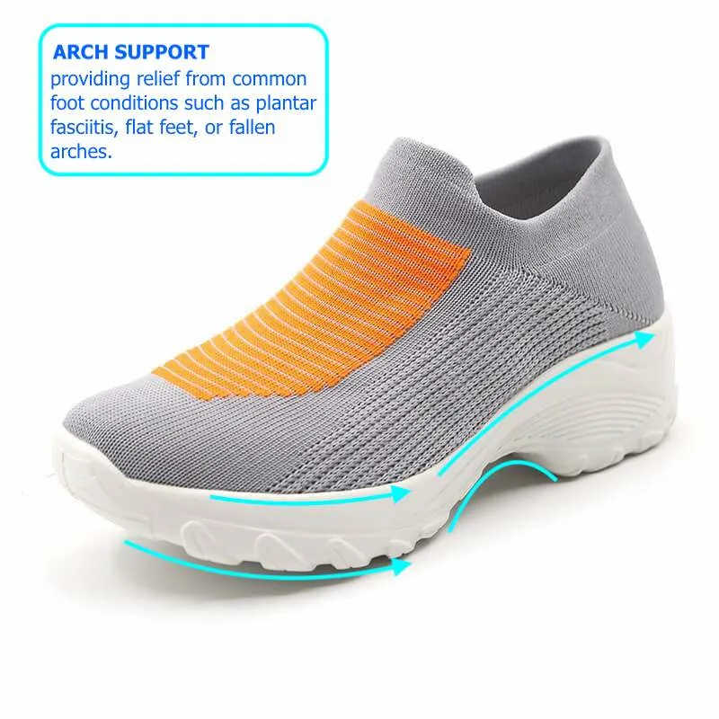 GRW Women Orthopedic Shoes Arch Support Breathable Elastic Shoes