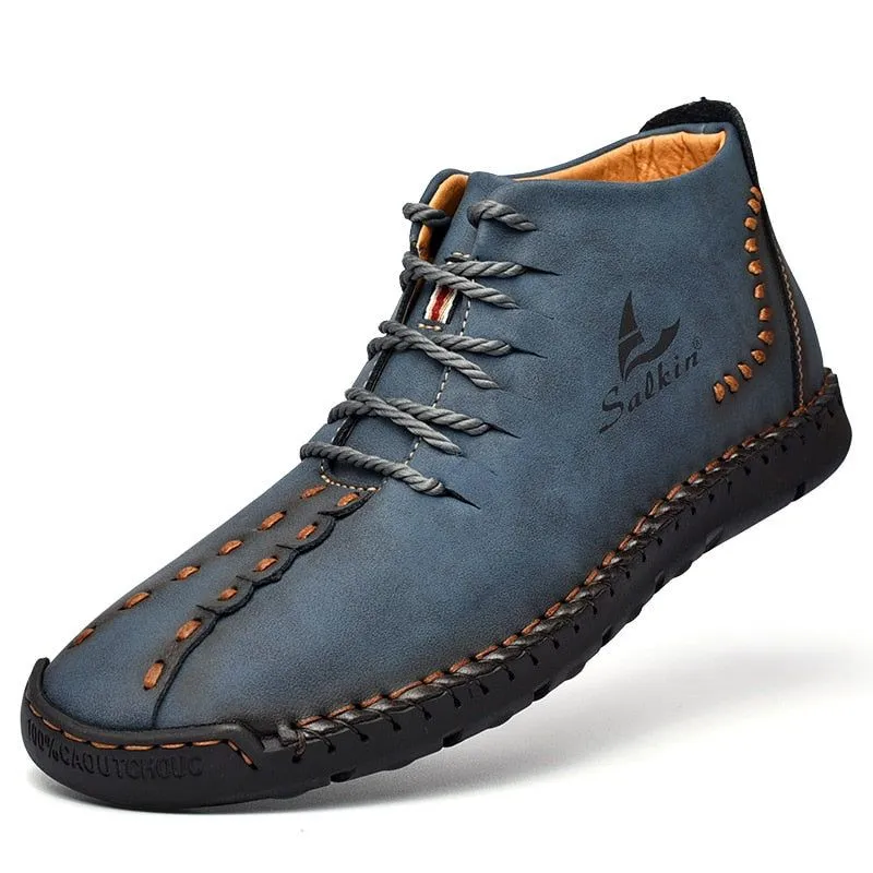 Hand-stitching Men's Casual Shoes MCSHT57  Leather Outdoor Ankle Boots