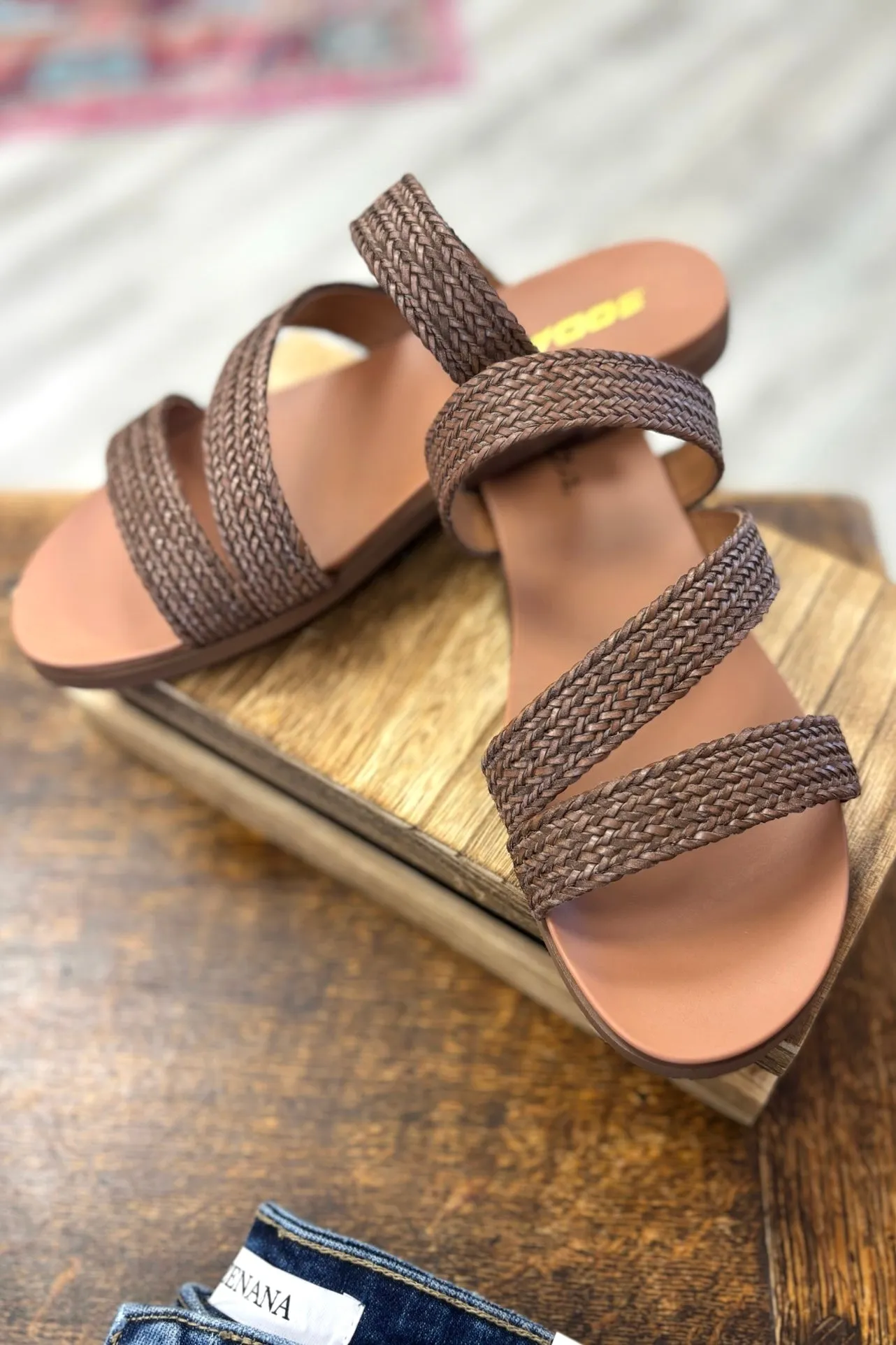 JOANNE Raffia Flat Sandals