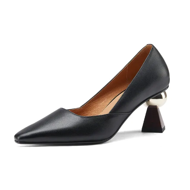 Leidy Women's Leather Classic High Heel Pumps