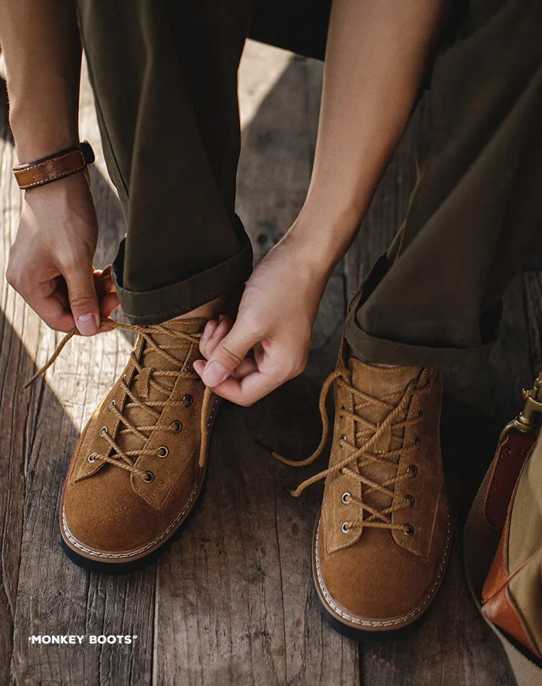 Low-Cut Short-Face Casual Men's Monkey Boot