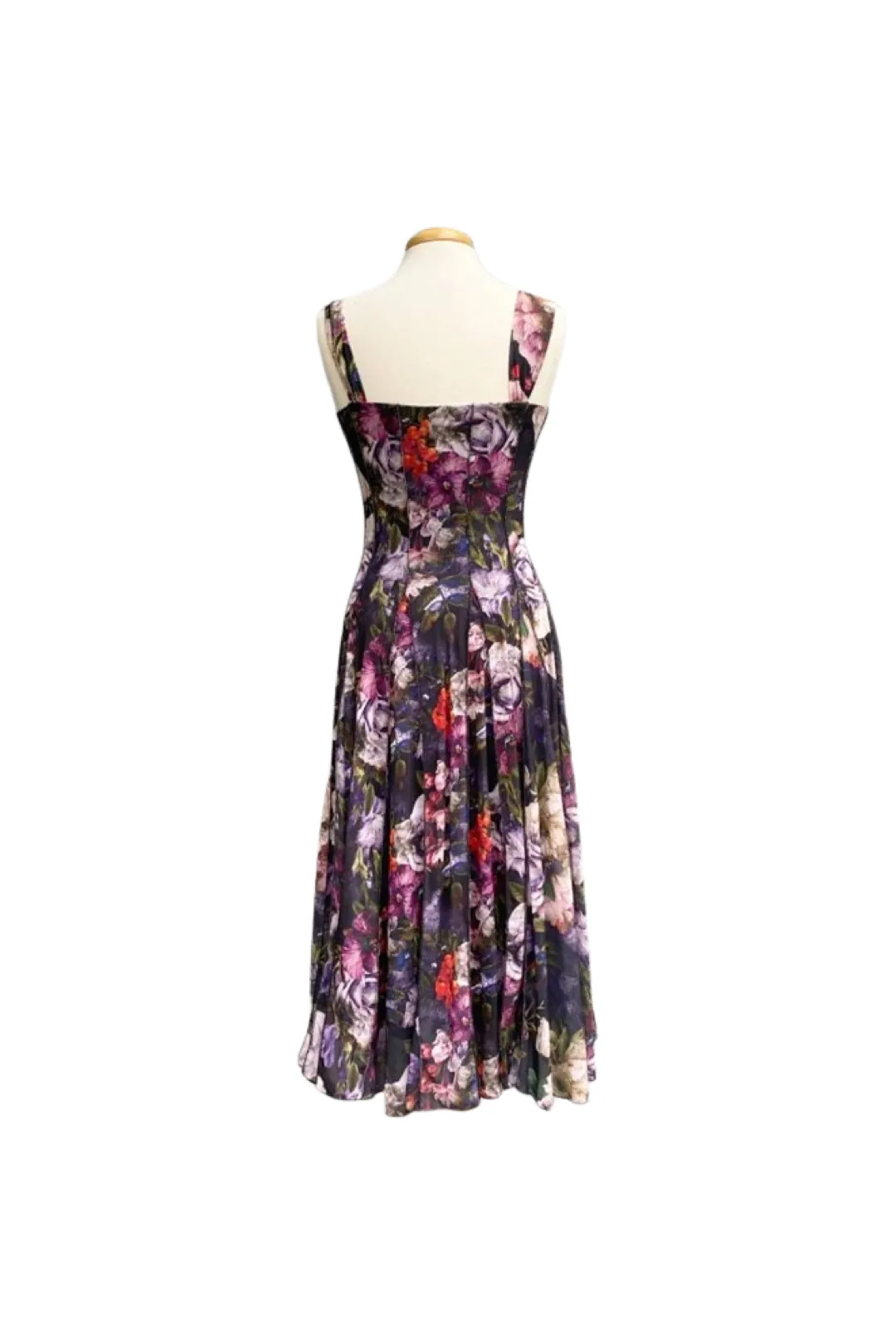 MARGUERITE Sleeveless Mid Calf Fit N Flare Mesh Dress