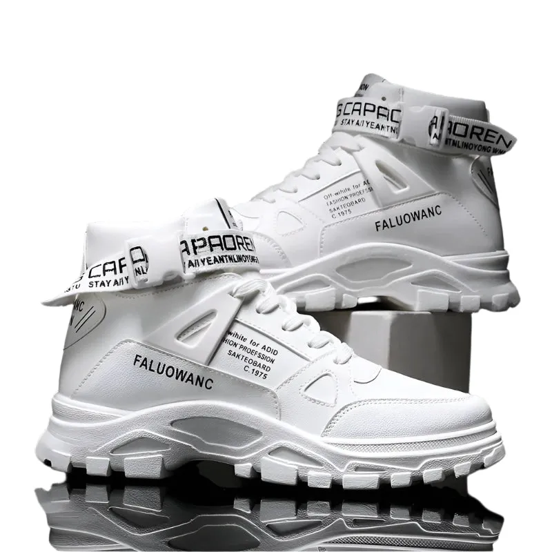 Men’s Casual Ankle Boots - Retro Platform Lace-Up Shoes with Heightening Sole