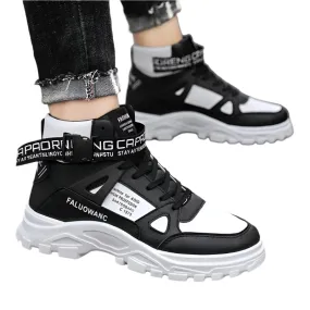 Men’s Casual Ankle Boots - Retro Platform Lace-Up Shoes with Heightening Sole