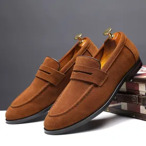 Men's faux suede penny loafers