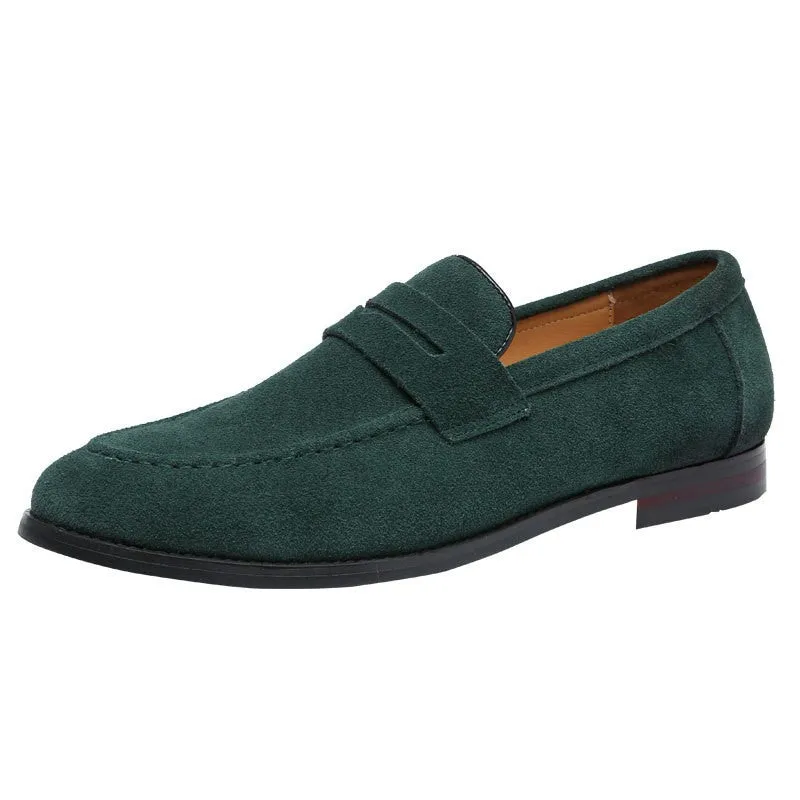 Men's faux suede penny loafers