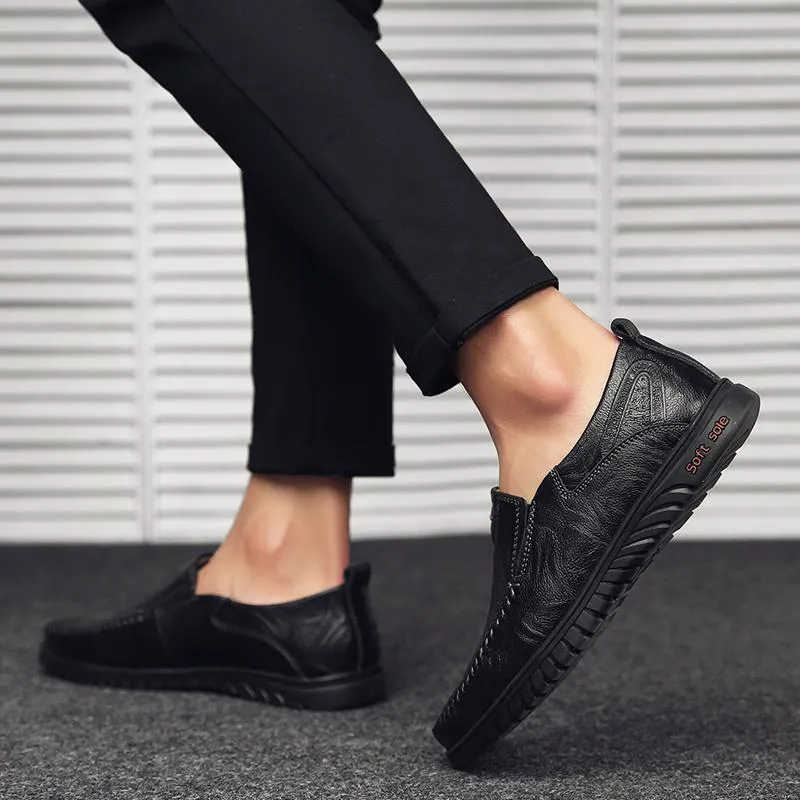 Men's Genuine Leather Slip-Ons | Plus Size