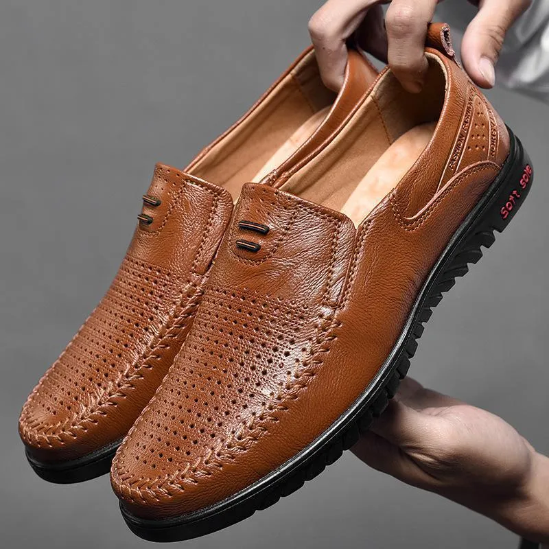 Men's Genuine Leather Slip-Ons | Plus Size