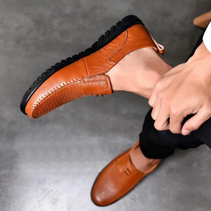 Men's Genuine Leather Slip-Ons | Plus Size