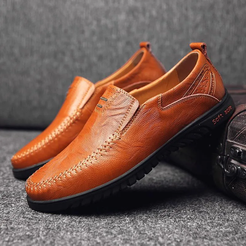 Men's Genuine Leather Slip-Ons | Plus Size