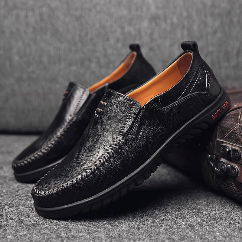 Men's Genuine Leather Slip-Ons | Plus Size